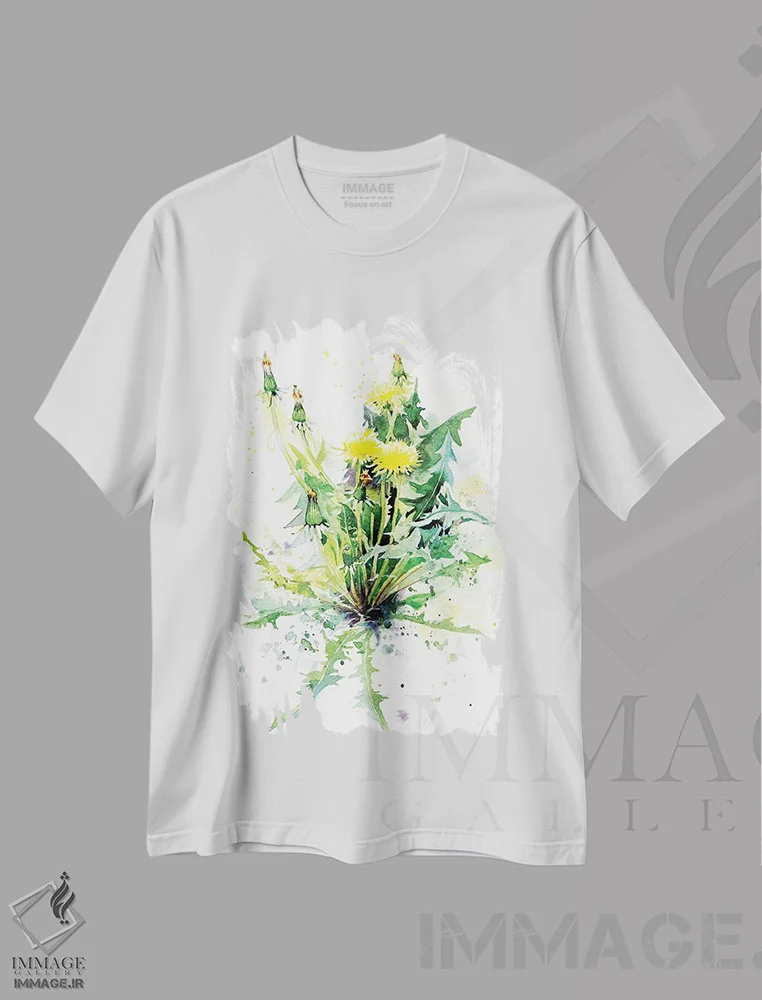 تیشرت سفید طرح دار قاصدک، مدیوم اثر مارینا ایگناتووا | immage.ir