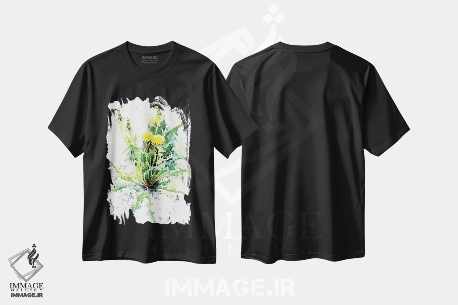تیشرت مشکی طرح دار قاصدک، مدیوم اثر مارینا ایگناتووا | فروشگاه ایماژ