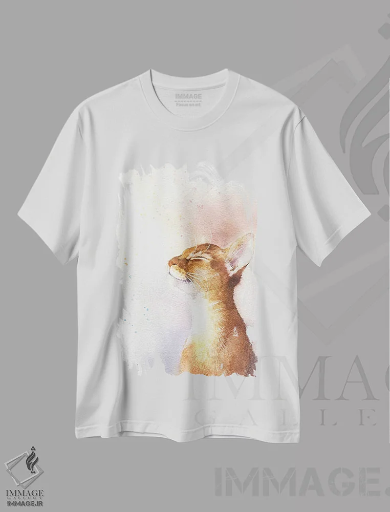 تیشرت سفید طرح دار احساس خوشبختی، مدیوم اثر مارینا ایگناتووا | فروشگاه ایماژ