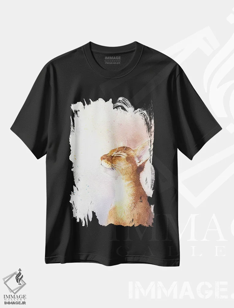 تیشرت مشکی طرح دار احساس خوشبختی، مدیوم اثر مارینا ایگناتووا | immage.ir