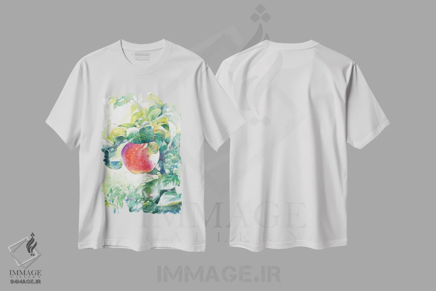 تیشرت سفید طرح دار سیب، مدیوم اثر مارینا ایگناتووا | immage.ir
