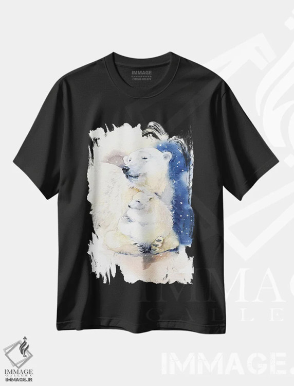 تیشرت مشکی طرح دار خرس ها، مدیوم اثر مارینا ایگناتووا | فروشگاه ایماژ