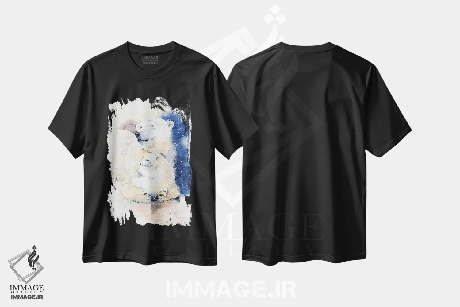 تیشرت مشکی طرح دار خرس ها، مدیوم اثر مارینا ایگناتووا | فروشگاه ایماژ