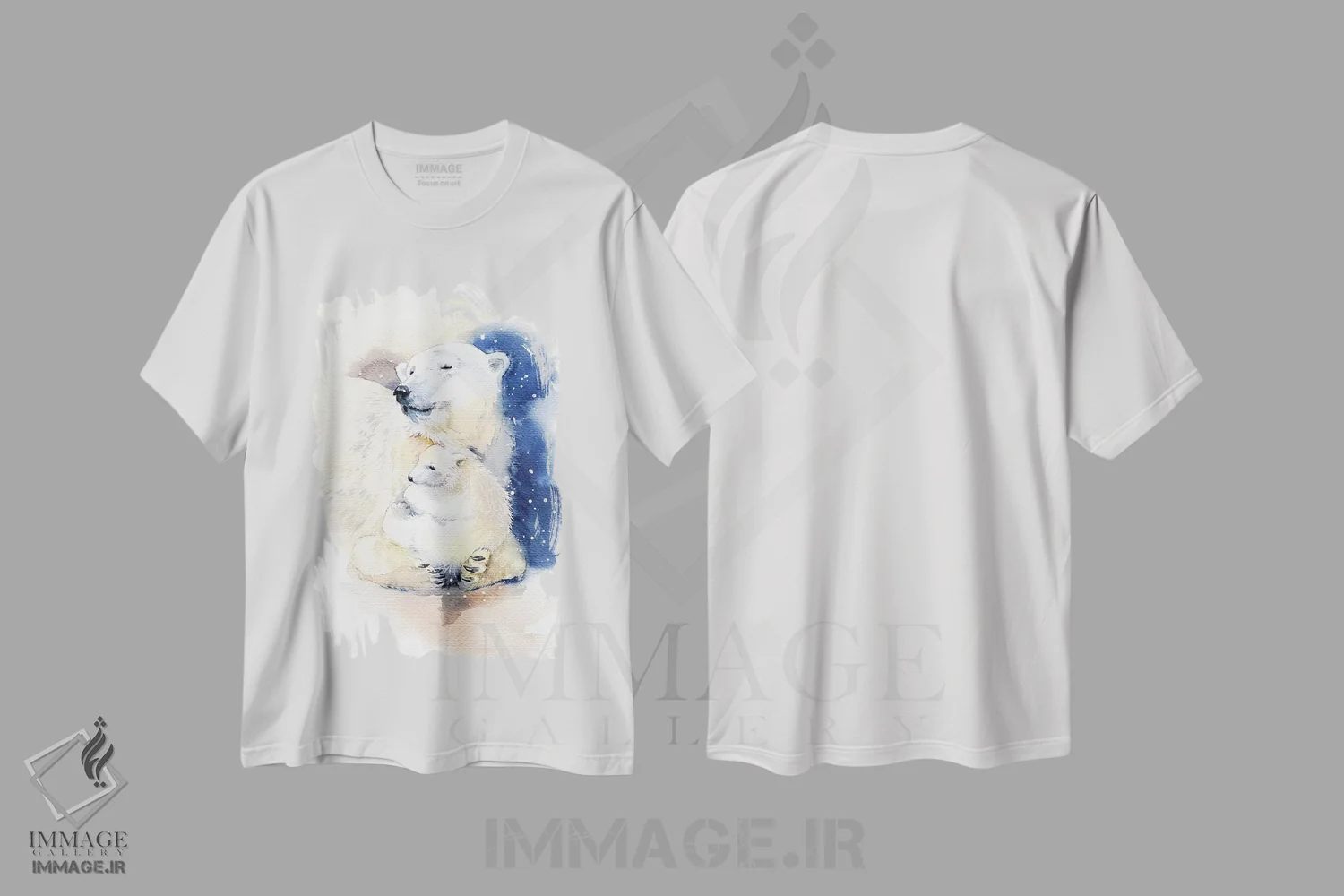تیشرت سفید طرح دار خرس ها، مدیوم اثر مارینا ایگناتووا | immage.ir