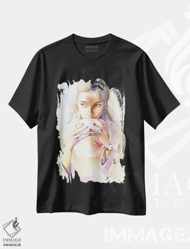 تیشرت مشکی طرح دار شکلات صبحگاهی، مدیوم اثر مارینا ایگناتووا | فروشگاه ایماژ