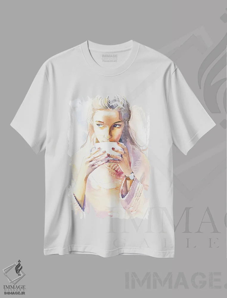 تیشرت سفید طرح دار شکلات صبحگاهی، مدیوم اثر مارینا ایگناتووا | immage.ir