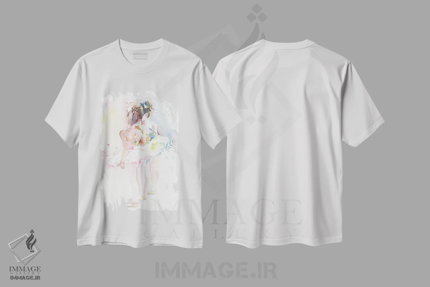 تیشرت سفید طرح دار رقصنده های کوچک باله، مدیوم اثر مارینا ایگناتووا | فروشگاه ایماژ