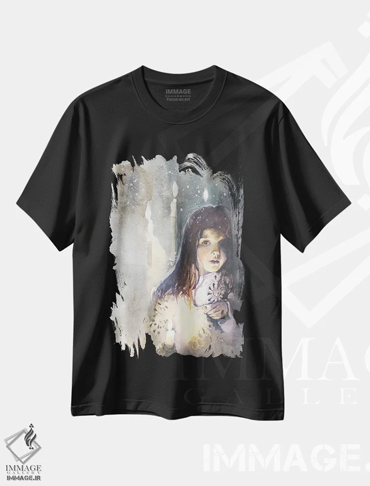 تیشرت مشکی طرح دار یک ملاقات، مدیوم اثر مارینا ایگناتووا | فروشگاه ایماژ