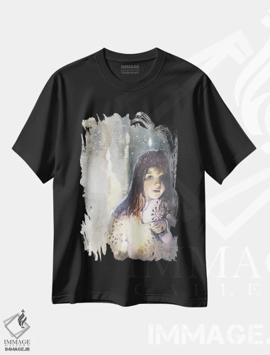تیشرت مشکی طرح دار یک ملاقات، مدیوم اثر مارینا ایگناتووا | فروشگاه ایماژ