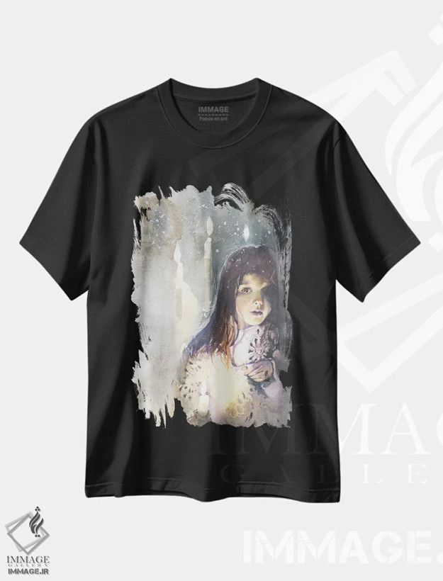 تیشرت مشکی طرح دار یک ملاقات، مدیوم اثر مارینا ایگناتووا | فروشگاه ایماژ