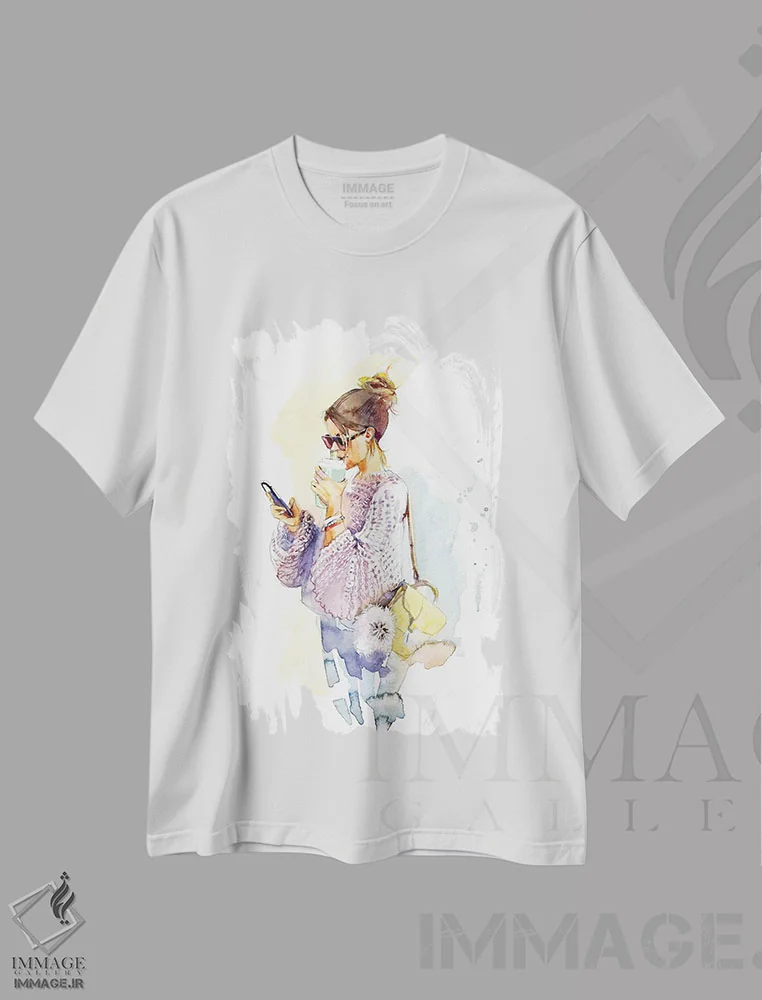 تیشرت سفید طرح دار ملاقات اتفاقی، دکور معاصر اثر مارینا ایگناتووا | فروشگاه ایماژ