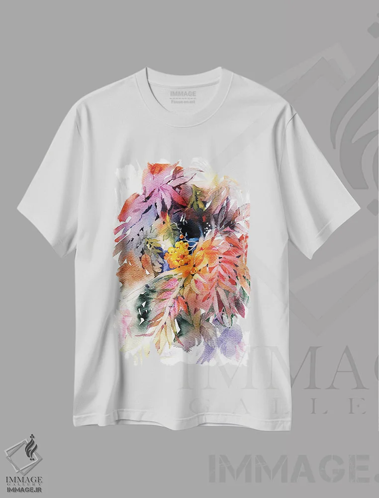تیشرت سفید طرح دار درخت روآن II، دکور معاصر اثر مارینا ایگناتووا | فروشگاه ایماژ