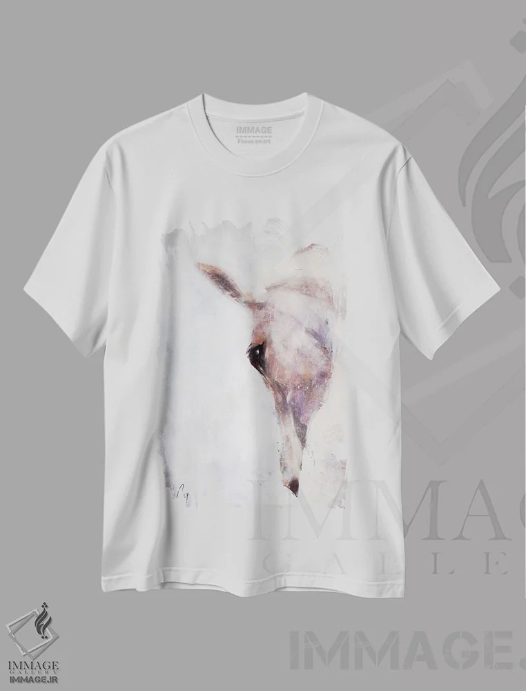 تیشرت سفید طرح دار بوسفال، دکور معاصر اثر ایگور شولمان | فروشگاه ایماژ
