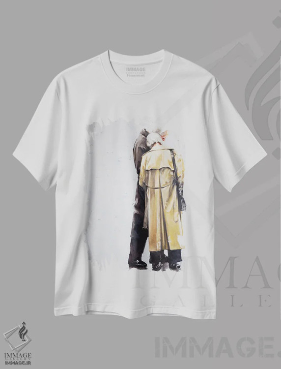 تیشرت سفید طرح دار وداع، دکور معاصر اثر ایگور شولمان | فروشگاه ایماژ