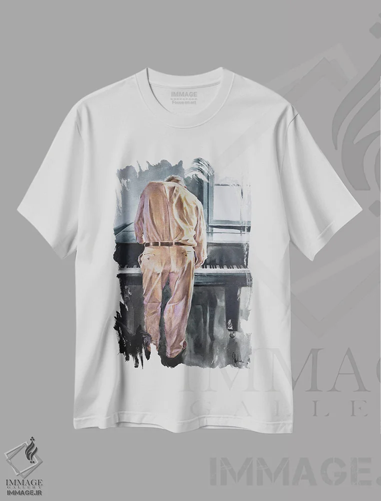 تیشرت سفید طرح دار چهارشنبه، دکور معاصر اثر ایگور شولمان | immage.ir