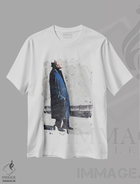تیشرت سفید طرح دار Milan,دسامبر، میلان، هنر فاخر معاصر اثر ایگور شولمان | فروشگاه ایماژ