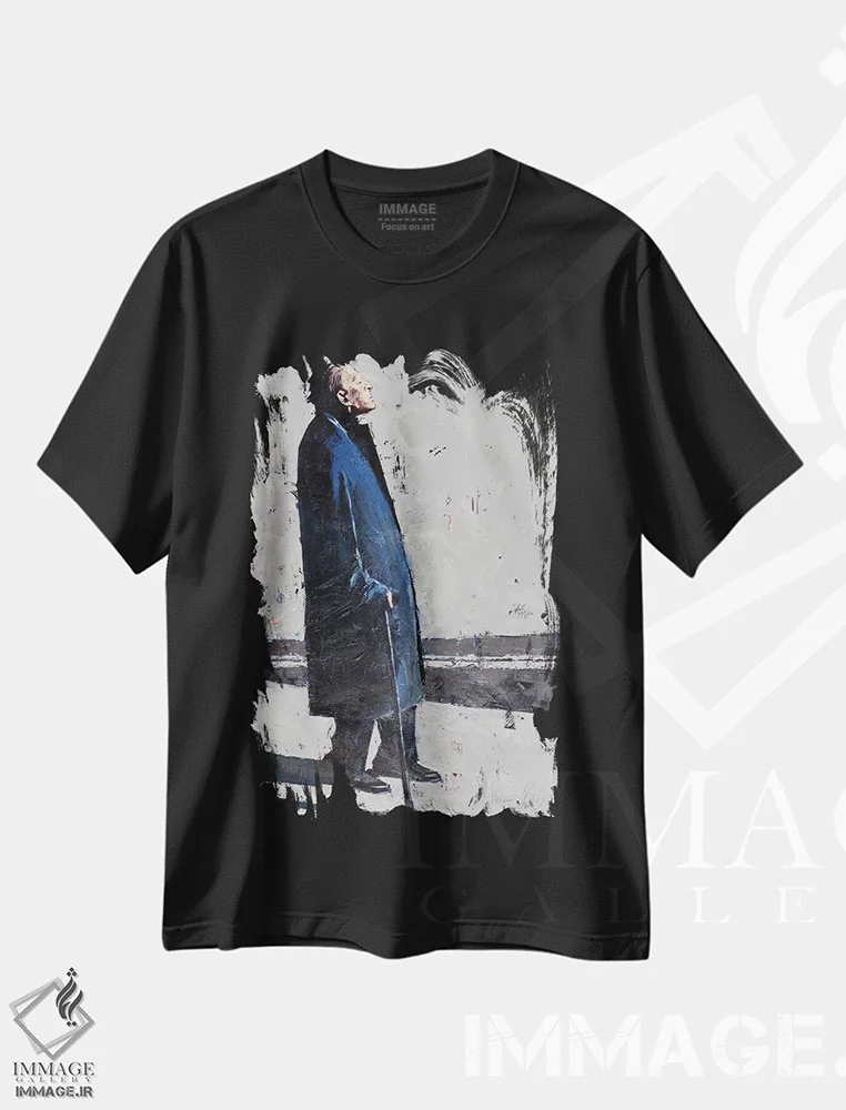 تیشرت مشکی طرح دار Milan,دسامبر، میلان، هنر فاخر معاصر اثر ایگور شولمان | immage.ir
