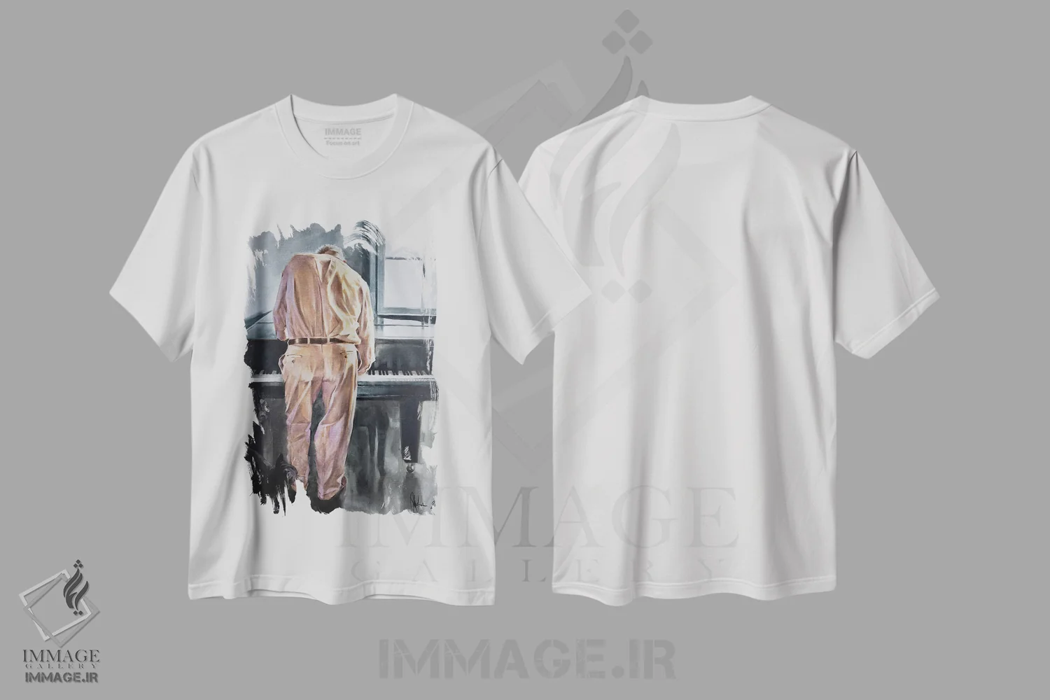 تیشرت سفید طرح دار چهارشنبه، دکور معاصر اثر ایگور شولمان | immage.ir
