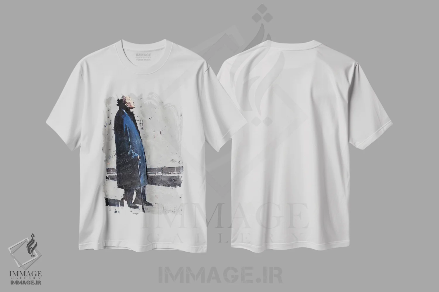 تیشرت سفید طرح دار Milan,دسامبر، میلان، هنر فاخر معاصر اثر ایگور شولمان | فروشگاه ایماژ