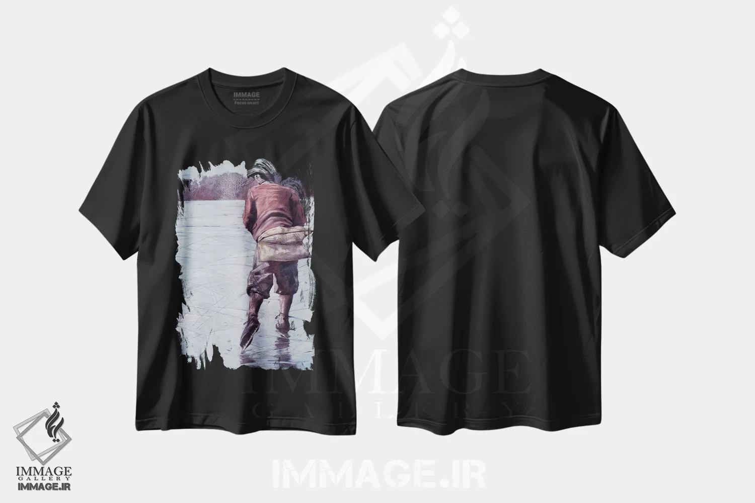 تیشرت مشکی طرح دار ترس از درد، هنر فاخر معاصر اثر ایگور شولمان | فروشگاه ایماژ