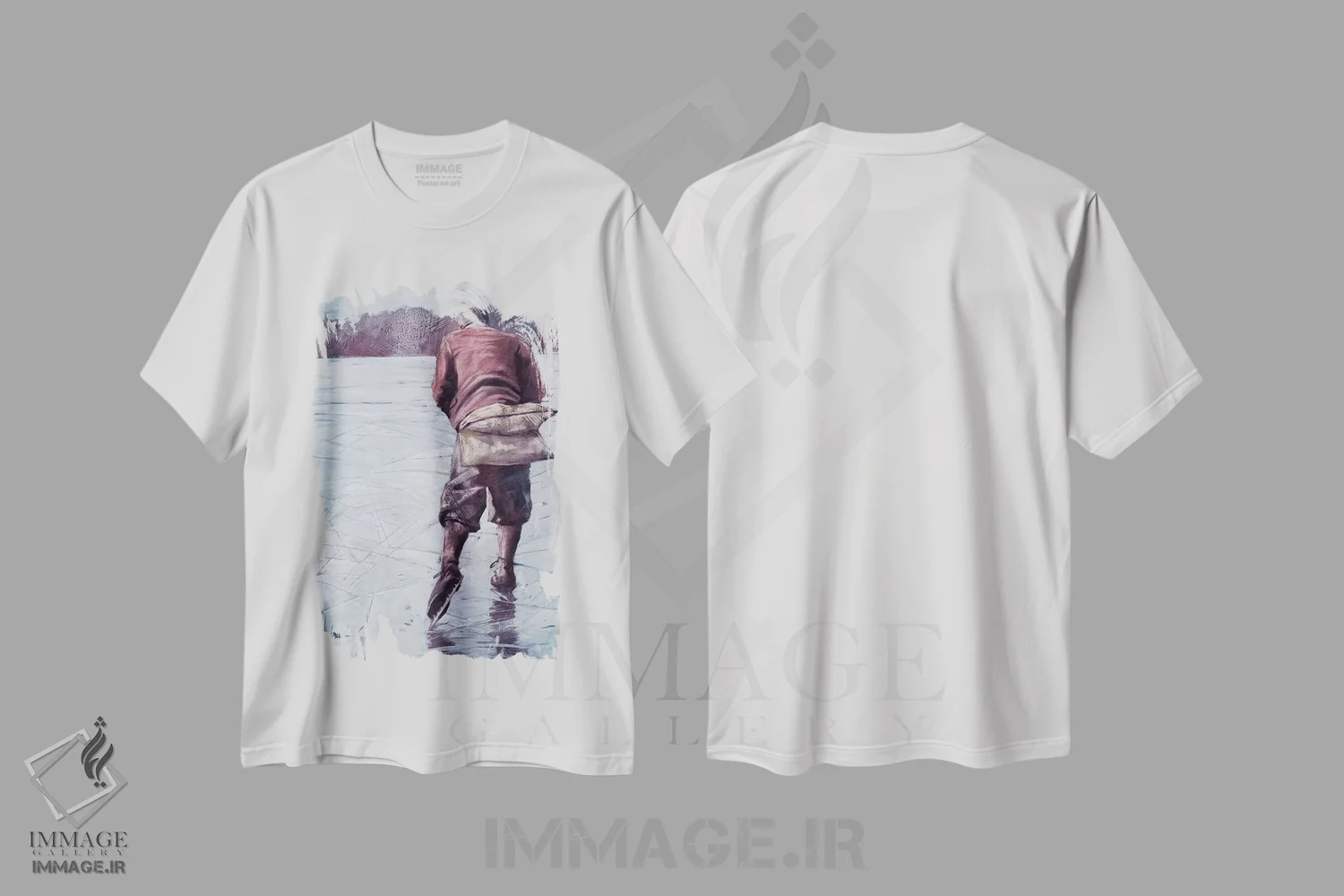 تیشرت سفید طرح دار ترس از درد، هنر فاخر معاصر اثر ایگور شولمان | immage.ir