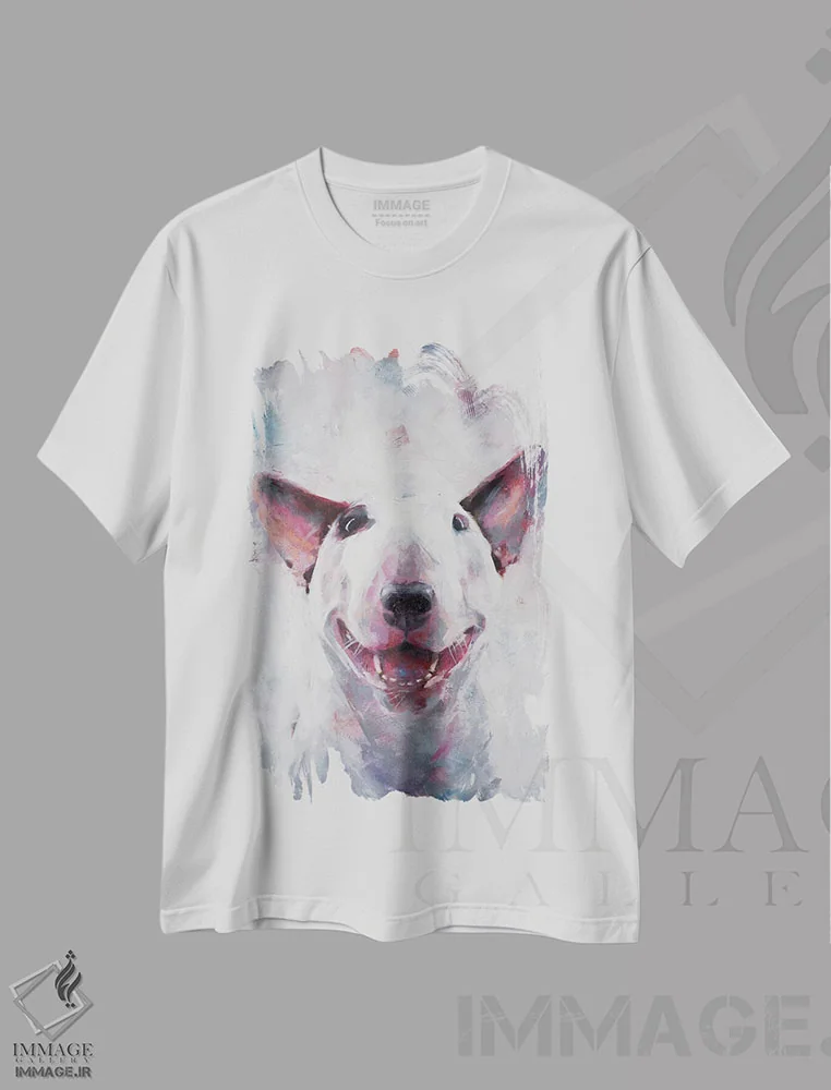 تیشرت سفید طرح دار صبح بخیر!، هنر فاخر معاصر اثر ایگور شولمان | immage.ir