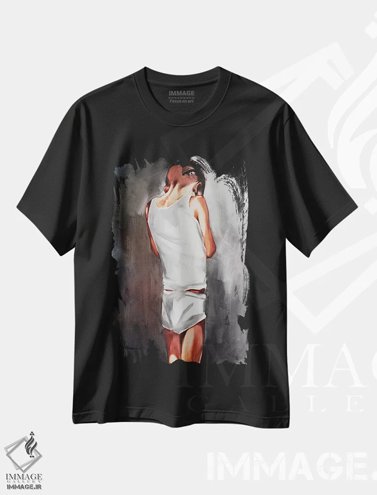 تیشرت مشکی طرح دار کودکی شاد، هنر فاخر معاصر اثر ایگور شولمان | فروشگاه ایماژ