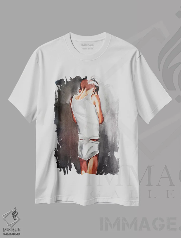 تیشرت سفید طرح دار کودکی شاد، هنر فاخر معاصر اثر ایگور شولمان | immage.ir