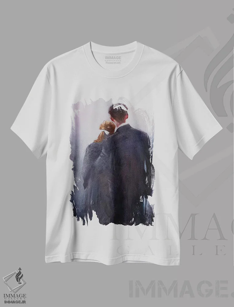 تیشرت سفید طرح دار کافکا، هنر فاخر معاصر اثر ایگور شولمان | فروشگاه ایماژ