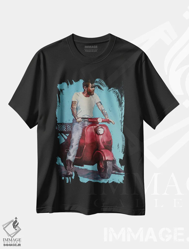 تیشرت مشکی طرح دار مادرید، هنر فاخر معاصر اثر ایگور شولمان | immage.ir