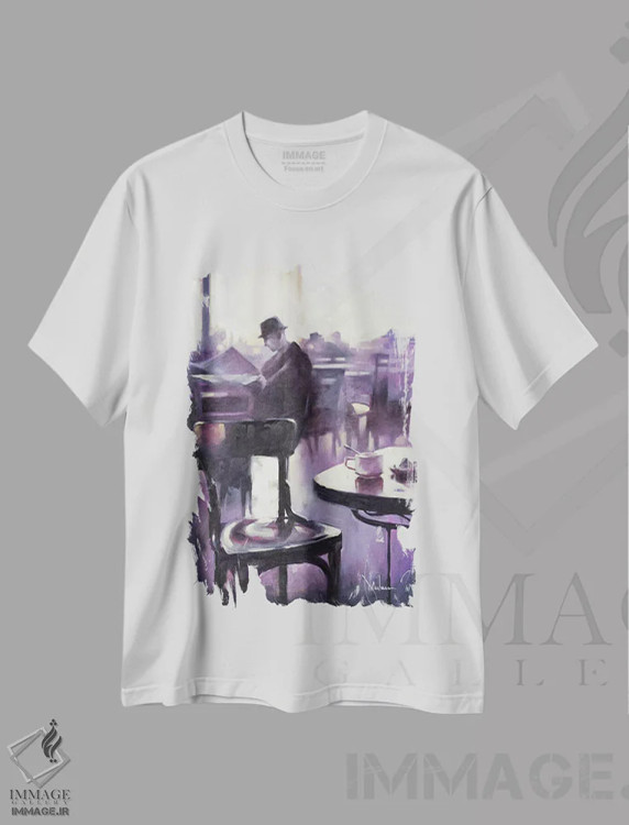 تیشرت سفید طرح دار روزنامه صبح، دکوراسیون جایگزین اثر ایگور شولمان | immage.ir