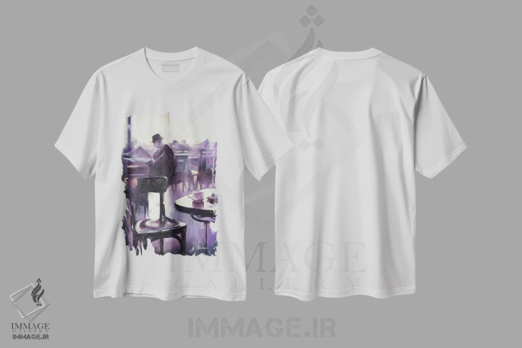 تیشرت سفید طرح دار روزنامه صبح، دکوراسیون جایگزین اثر ایگور شولمان | immage.ir