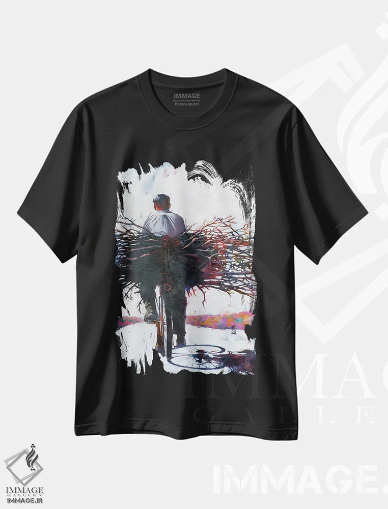 تیشرت مشکی طرح دار رویاهای تابستانی، هنر فاخر معاصر اثر ایگور شولمان | فروشگاه ایماژ