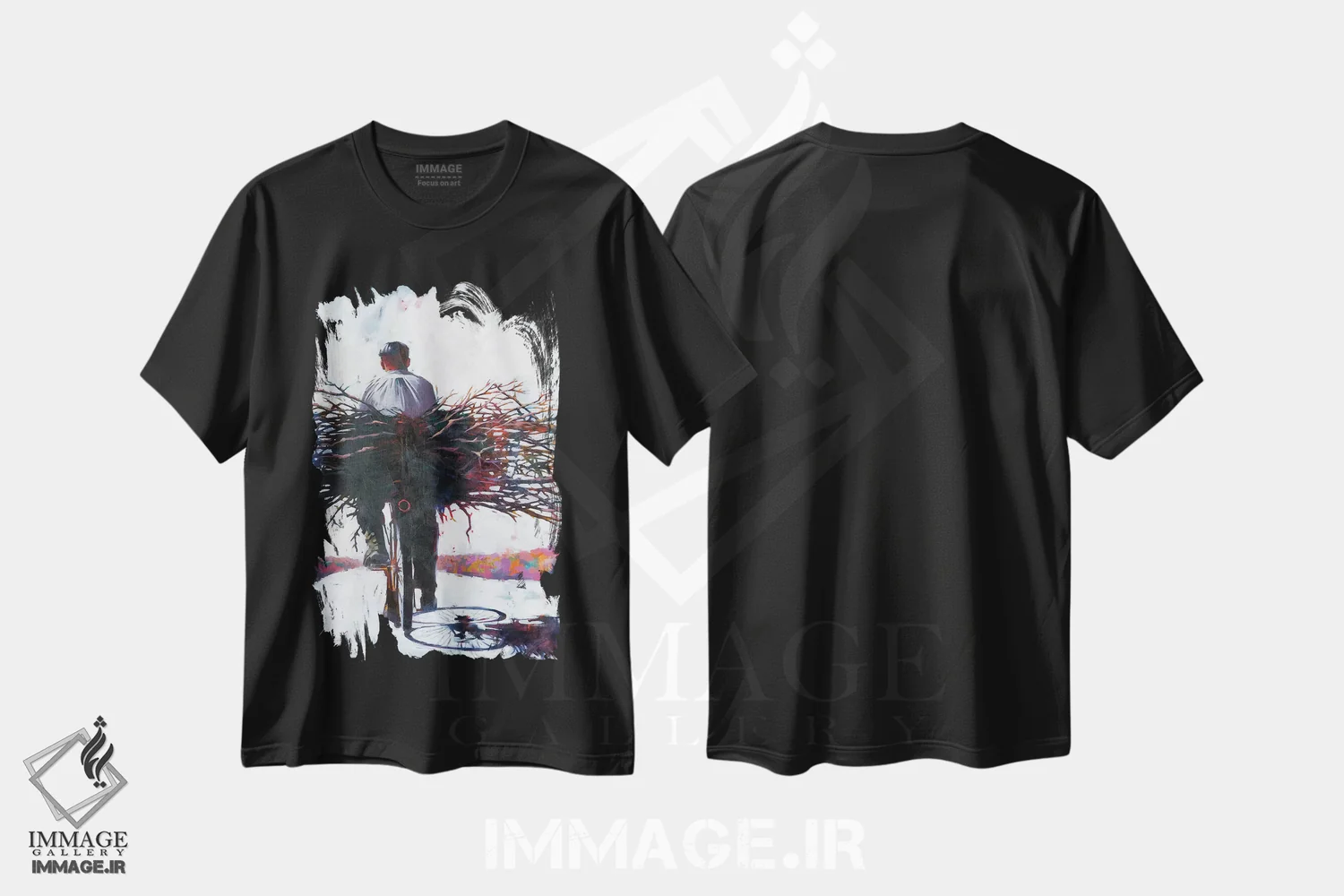 تیشرت مشکی طرح دار رویاهای تابستانی، هنر فاخر معاصر اثر ایگور شولمان | فروشگاه ایماژ