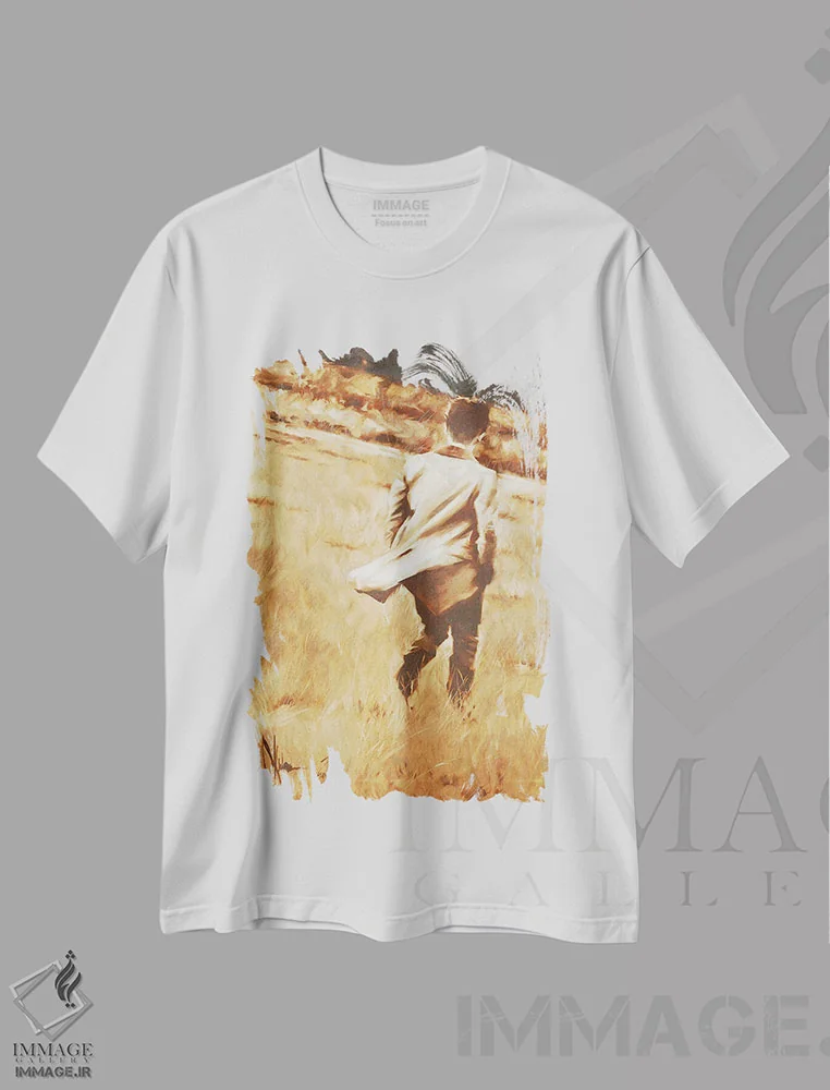 تیشرت سفید طرح دار قدم زدن در هولمز، هنر فاخر معاصر اثر ایگور شولمان | immage.ir