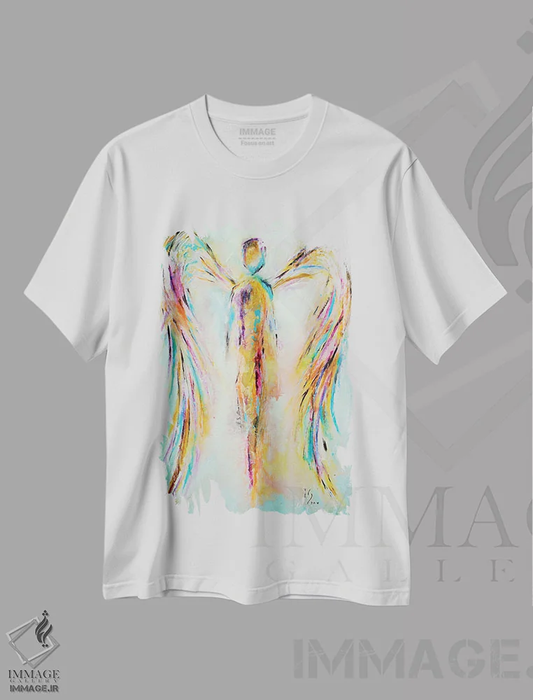 تیشرت سفید طرح دار فرشته در بهشت، دکور معاصر اثر ایوان گوادراما | immage.ir
