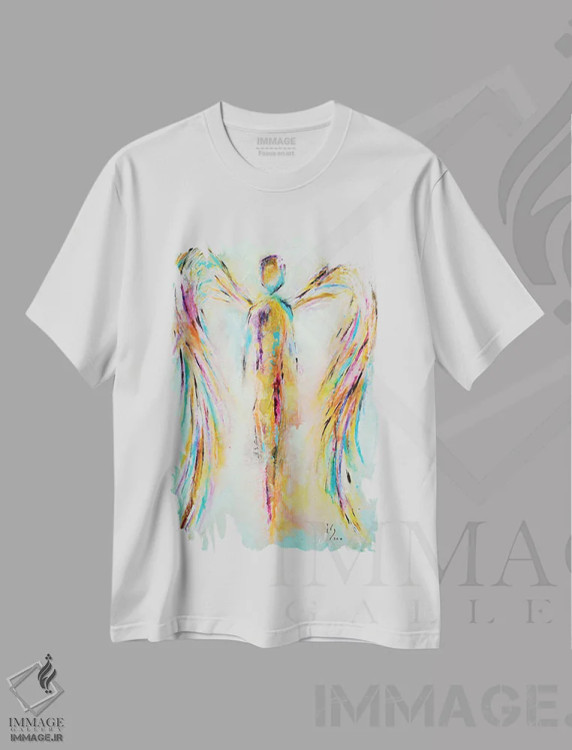 تیشرت سفید طرح دار فرشته در بهشت، دکور معاصر اثر ایوان گوادراما | immage.ir