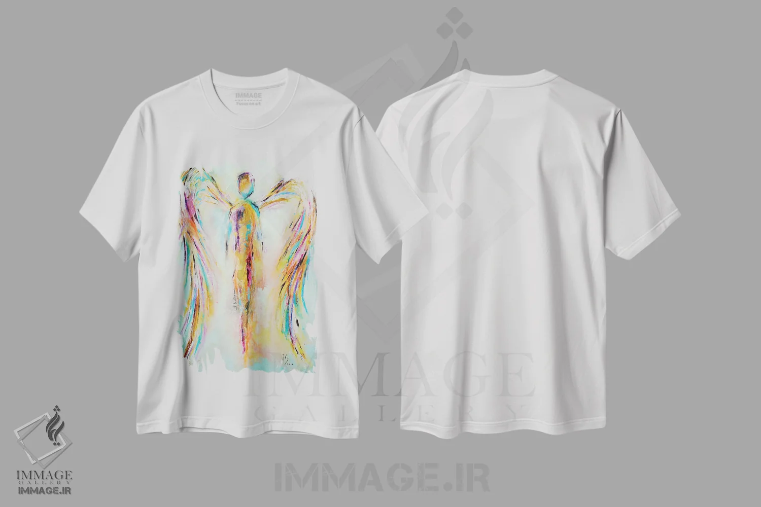 تیشرت سفید طرح دار فرشته در بهشت، دکور معاصر اثر ایوان گوادراما | immage.ir