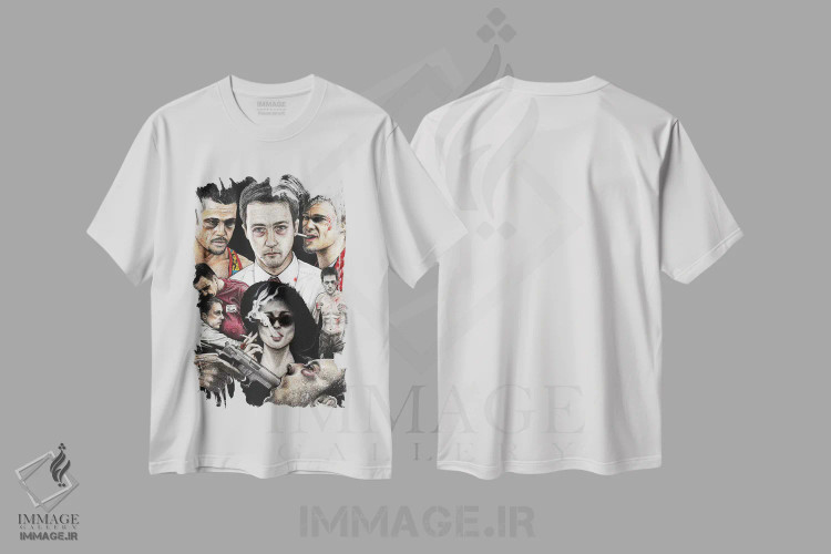 تیشرت سفید طرح دار کلوب مبارزه چهارم، هنر فاخر معاصر اثر اینکد آیکونز | immage.ir