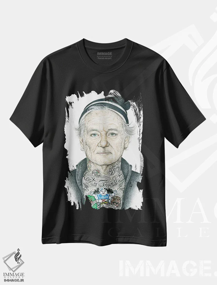 تیشرت مشکی طرح دار ماری اصلی، هنر فاخر معاصر اثر اینکد آیکونز | immage.ir