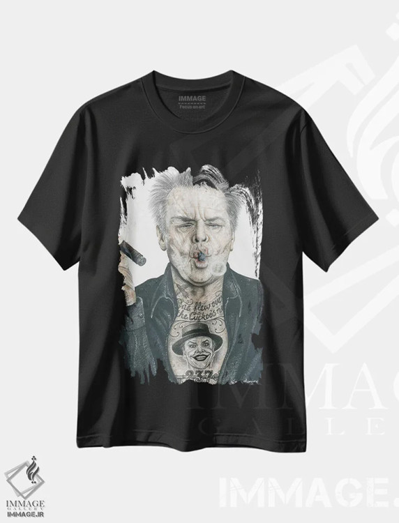 تیشرت مشکی طرح دار نیکلسون اصلی، هنر فاخر معاصر اثر اینکد آیکونز | فروشگاه ایماژ