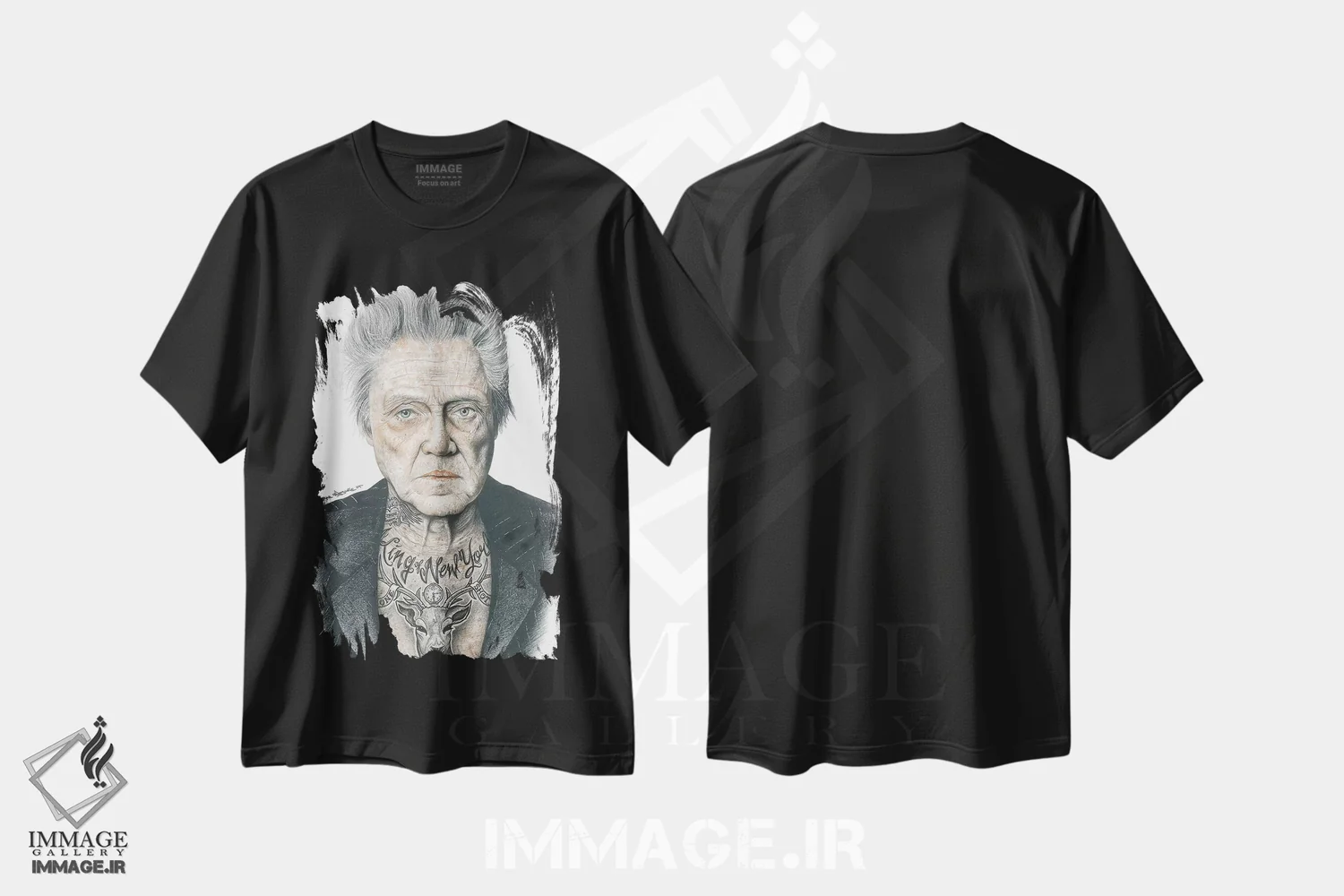 تیشرت مشکی طرح دار واکن اصلی، هنر فاخر معاصر اثر اینکد آیکونز | immage.ir