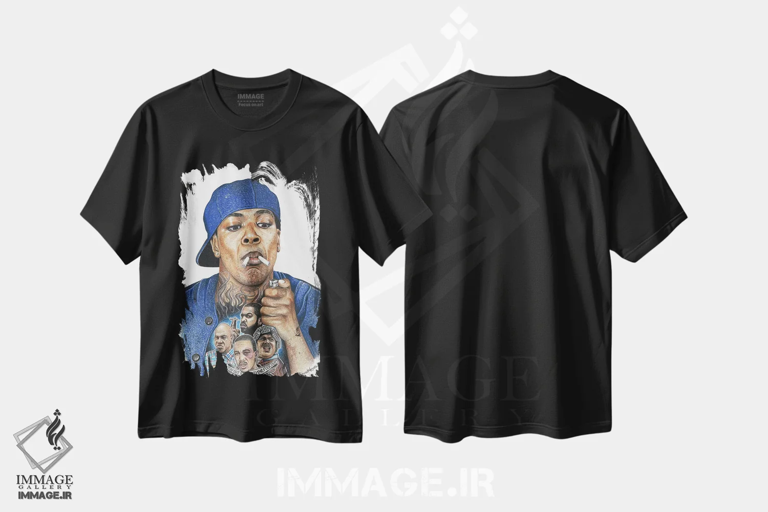 تیشرت مشکی طرح دار اسموکی، هنر آمریکایی آفریقایی تبار اثر اینکد آیکونز | immage.ir