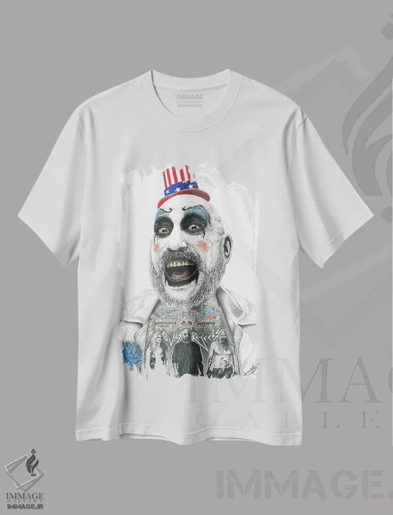تیشرت سفید طرح دار کاپیتان اسپالدینگ اثر اینکد آیکونز | فروشگاه ایماژ
