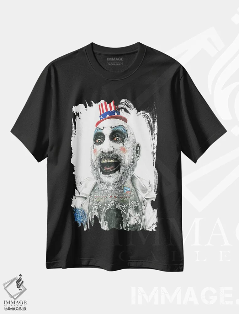 تیشرت مشکی طرح دار کاپیتان اسپالدینگ اثر اینکد آیکونز | immage.ir