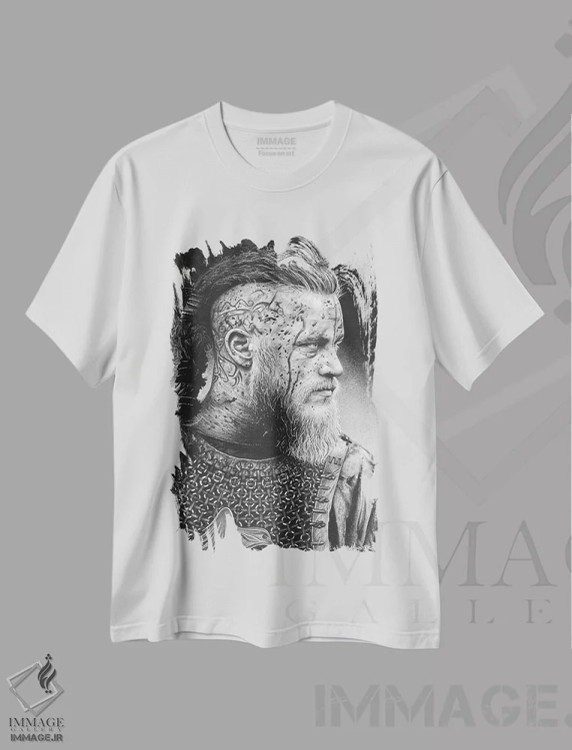 تیشرت سفید طرح دار رگنار، دست نقاشی و طراحی دستی اثر اینکد آیکونز | فروشگاه ایماژ