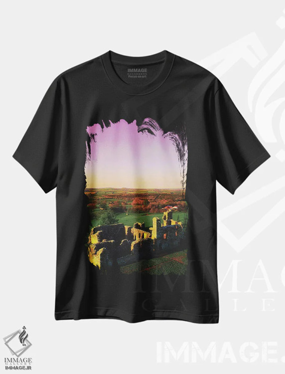 تیشرت مشکی طرح دار کالج فرانسیسکن، اسلین، شهرستان میث، ایرلند، مدیوم اثر ایریش ایمیج کالکشن | فروشگاه ایماژ