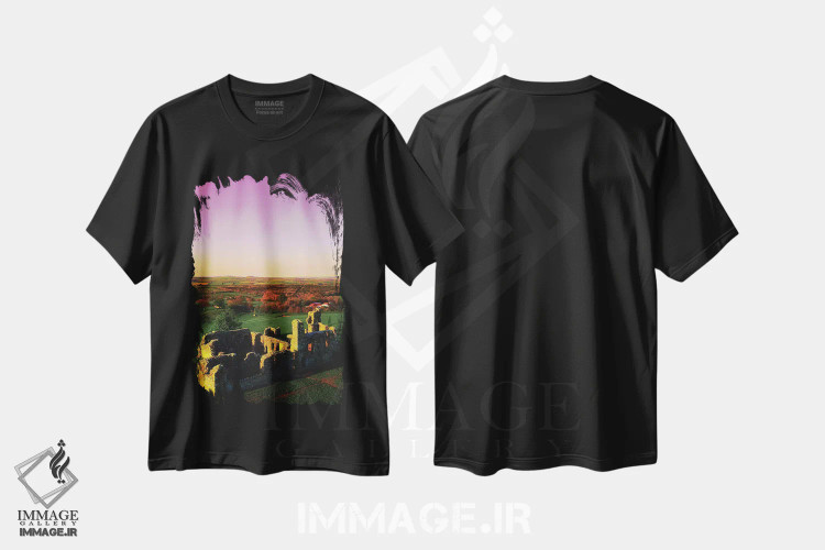 تیشرت مشکی طرح دار کالج فرانسیسکن، اسلین، شهرستان میث، ایرلند، مدیوم اثر ایریش ایمیج کالکشن | فروشگاه ایماژ