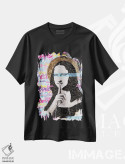 تیشرت مشکی طرح دار راز مونـا، مدیوم اثر اینس کاپلون | فروشگاه ایماژ