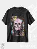 تیشرت مشکی طرح دار بوسه جمجمه، دکوراسیون جایگزین اثر اینس کاپلون | فروشگاه ایماژ
